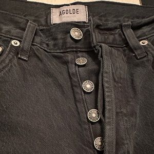 AGOLDE BLACK DENIM BUTTON DOWN JEANS